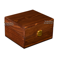 جعبه ساعت طرح مربعی درب اوریب چوب طبیعی مدل : TW-2469