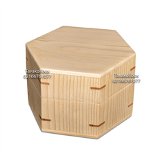 جعبه ساعت تک خونه شش ضلعی چوب طبیعی بالشتک لوکس مدل : TW-2474
