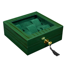 جعبه ساعت 5 خونه بالشتک لوکس مربعی درب دار طرح چوب مدل : TW-2346