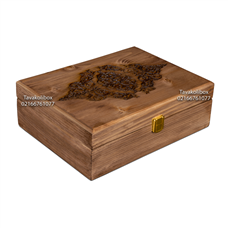 جعبه ساعت 6 خونه درب دار چوب طبیعی مدل : TW-2305