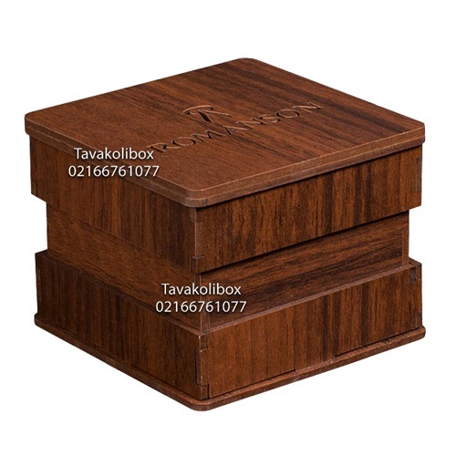 جعبه ساعت چوبی لیزری کوچک مربعی طرح چوب مدل TW-2173