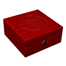 جعبه ساعت 6 خونه بالشتک لوکس مربعی درب دار طرح چوب کلیددار مدل : TW-2349