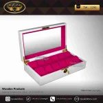 جعبه ساعت 12 خونه لوکس کلیددار بالشتک لوکس رنگ سفید مدل : TW-2298