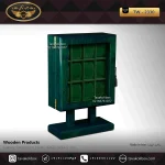 جعبه ساعت 12 خونه ایستاده کلیددار بالشتک لوکس رنگ سبز یشمی مدل : TW-2330