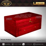 جعبه ساعت 46 خونه لوکس کشودار بالشتک لوکس رنگ قرمز مدل : TW-2332