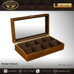 جعبه ساعت 8 خونه بالشتک معمولی رنگ قهوه ای مدل : TW-2314