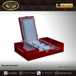 جعبه ساعت 6 خونه 3 درب بالشتک معمولی رنگ آلبالویی مدل : TW-2219 - Image 2