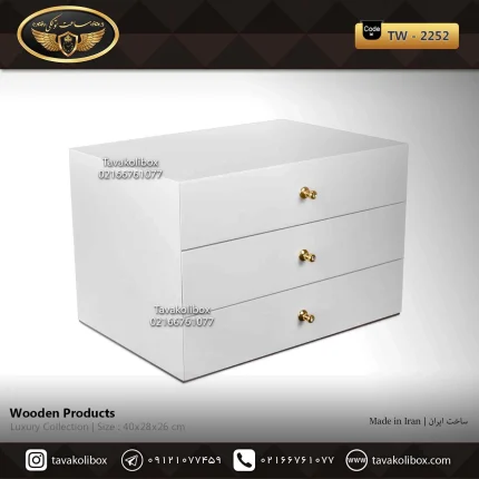 جعبه ساعت 36 خونه رنگ سفید مدل : TW-2252