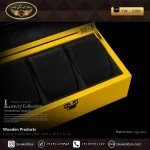 جعبه ساعت 3 خونه درب دار بالشتک لوکس رنگ زرد مدل : TW-2289 - Image 3