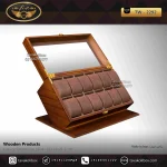 جعبه ساعت 12 خونه اوریب بالشتک لوکس رنگ قهوه ای مدل : TW-2292 - Image 2