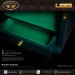 جعبه ساعت 2 خونه ایستاده کلیددار -کشودار بالشتک لوکس رنگ سبز یشمی مدل : TW-2488