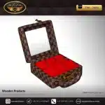 جعبه ساعت 6 خونه سوپرلاکچری درب دار بالشتک لوکس چرم رنگ قهوه ای چارخونه مدل : TW-2484