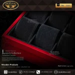 استند ساعت 6 خونه بدون درب بالشتک لوکس رنگ قرمز-مشکی مدل : TW-2265