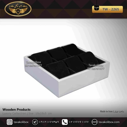 استند ساعت 6 خونه بدون درب بالشتک لوکس رنگ سفید مدل : TW-2265