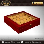 جعبه ساعت 24 خونه لوکس درب دار بالشتک لوکس رنگ قرمز مدل : TW-2315