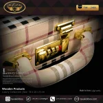 جعبه ساعت 12 خونه سوپرلاکچری درب دار بالشتک معمولی چرم رنگ کرم مدل : TW-2481