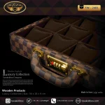 جعبه ساعت 12 خونه سوپرلاکچری بالشتک معمولی چرم رنگ قهوه ای چارخونه مدل : TW-2481 - Image 3