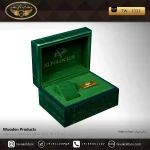 جعبه ساعت 1 خونه لوکس درب دار بالشتک لوکس چوب طبیعی رنگ سبز مدل : TW-2333 - Image 2