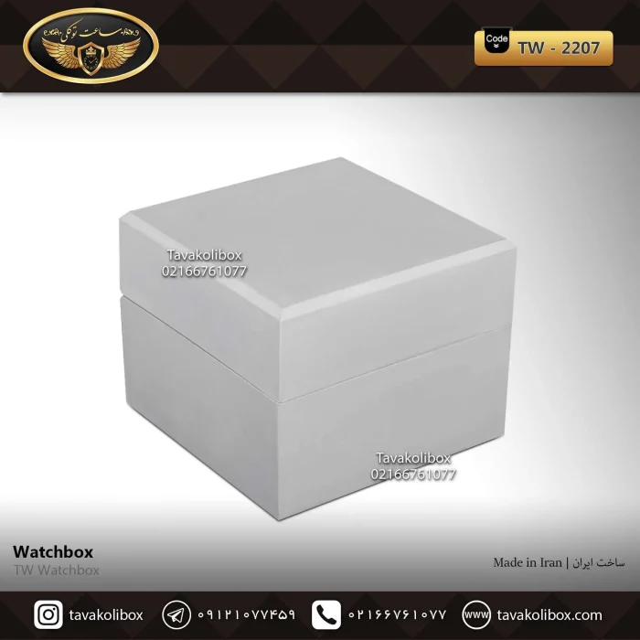 جعبه ساعت 1 خونه درب دار بالشتک معمولی رنگ سفید مدل : TW-2207