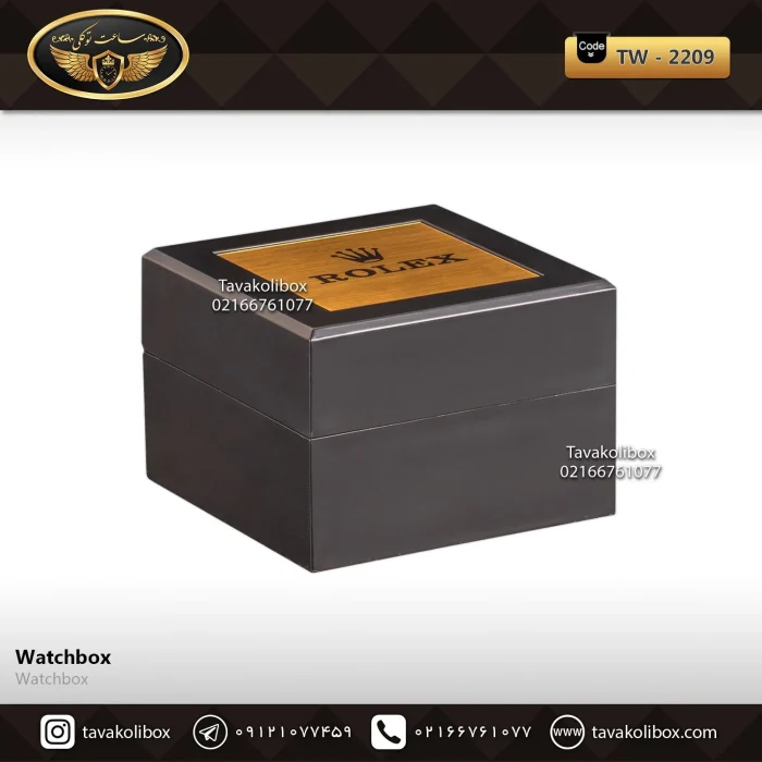 جعبه ساعت 1 خونه درب دار بالشتک معمولی رنگ مشکی-قرمز مدل : TW-2209