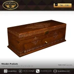 جعبه ساعت 56 خونه کشودار بالشتک لوکس چوب طبیعی رنگ قهوه ای تیره مدل : TW-2281