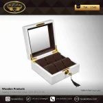 جعبه ساعت ۶ خانه لوکس کلیددار بالشتک لوکس رنگ سفید مدل : TW-2349