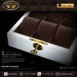 جعبه ساعت ۶ خانه لوکس کلیددار بالشتک لوکس رنگ سفید مدل : TW-2349