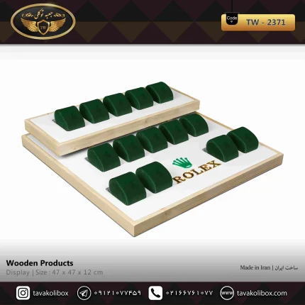 استند ساعت 14 خونه بدون درب دو طبقه بالشتک لوکس رنگ سفید مدل : TW-2371