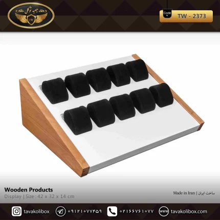 استند ساعت 10 خونه بدون درب بالشتک لوکس شیبدار رنگ سفید مدل : TW-2373