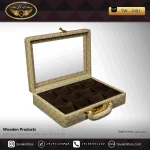 جعبه ساعت 12 خونه سوپرلاکچری بالشتک معمولی چرم رنگ نسکافه ای مدل : TW-2481