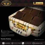 جعبه ساعت 6 خونه سوپرلاکچری درب دار بالشتک لوکس چرم رنگ کرم چارخونه مدل : TW-2484