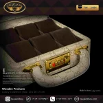 جعبه ساعت 6 خونه سوپرلاکچری درب دار بالشتک لوکس چرم رنگ کرم مدل : TW-2484 - Image 3