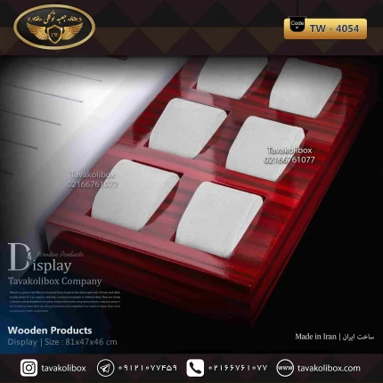 دیسپلی ساعت لوکس 30 خونه رنگ سفید-آلبالویی مدل : TW-4054