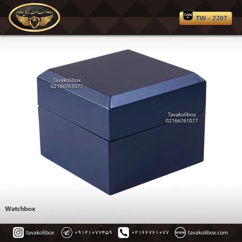 جعبه ساعت 1 خونه درب دار بالشتک معمولی رنگ آبی مدل : TW-2207