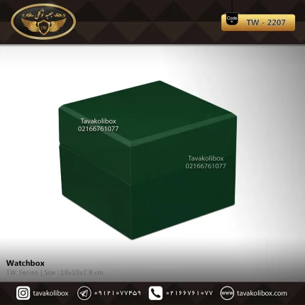 جعبه ساعت 1 خونه درب دار بالشتک معمولی رنگ سبز مدل : TW-2207