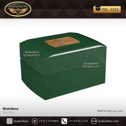 جعبه ساعت 1 خونه درب دار بالشتک معمولی رنگ سبز مدل : TW-2215