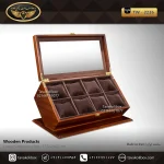 جعبه ساعت 8 خونه اوریب بالشتک معمولی رنگ قهوه ای مدل : TW-2236
