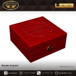 جعبه ساعت 6 خونه درب دار بالشتک لوکس کلیددار رنگ قرمز مدل : TW-2349