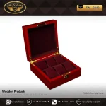 جعبه ساعت 6 خونه درب دار بالشتک لوکس کلیددار رنگ قرمز مدل : TW-2349