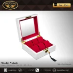 جعبه ساعت 6 خونه درب دار بالشتک لوکس کلیددار رنگ سفید-قرمز مدل : TW-2349