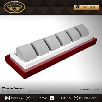 استند ساعت 6 خونه بدون درب بالشتک لوکس رنگ قرمز مدل : TW-2379