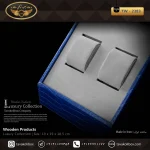 استند ساعت 2 خونه بالشتک لوکس شیبدار چرم رنگ آبی مدل : TW-2383