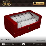 جعبه ساعت 12 خونه درب دار بالشتک لوکس وایندر رنگ قرمز مدل : TW-2470