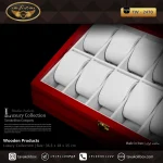 جعبه ساعت 12 خونه درب دار بالشتک لوکس وایندر رنگ قرمز مدل : TW-2470