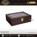 جعبه ساعت 6 خونه بالشتک معمولی رنگ قهوه ای مدل : TW-2222