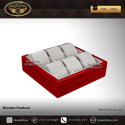 استند ساعت 6 خونه بدون درب بالشتک لوکس رنگ قرمز مدل : TW-2265