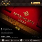 جعبه ساعت 2 خونه لوکس درب دار بالشتک لوکس چوب طبیعی رنگ قهوه ای مدل : TW-2362 - Image 5