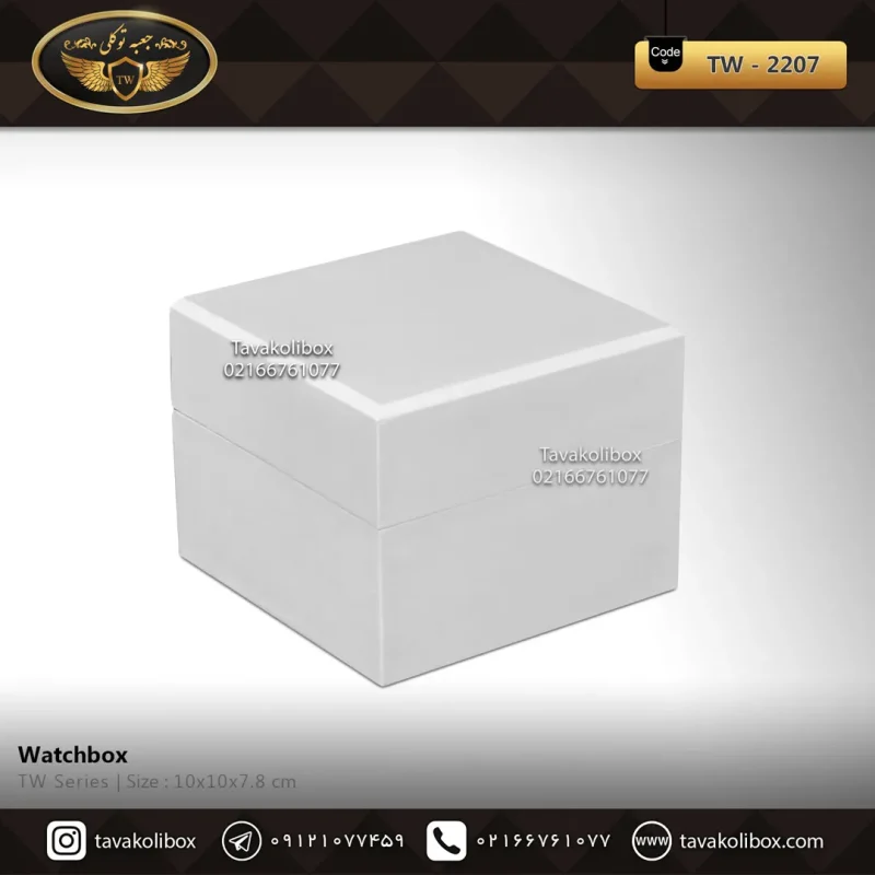 جعبه ساعت 1 خونه درب دار بالشتک معمولی رنگ سفید-آبی مدل : TW-2207