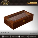 جعبه ساعت 12 خونه لوکس بالشتک لوکس رنگ قهوه ای مدل : TW-2278