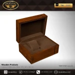 جعبه ساعت 1 خونه لوکس درب دار بالشتک لوکس چوب طبیعی رنگ قهوه ای مدل : TW-2333